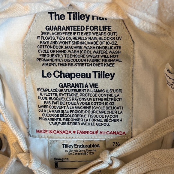 Tilley Wanderer hat size 7 1/2 (large) unisex NWT - Picture 7 of 9